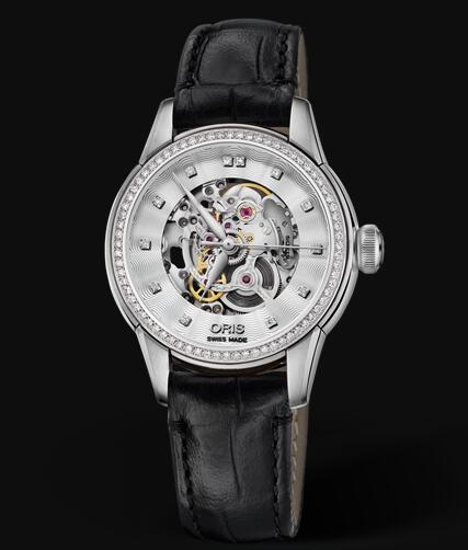 Review Oris Artelier Skeleton Diamonds 31mm Replica Watch 01 560 7687 4919-07 5 14 60FC - Click Image to Close